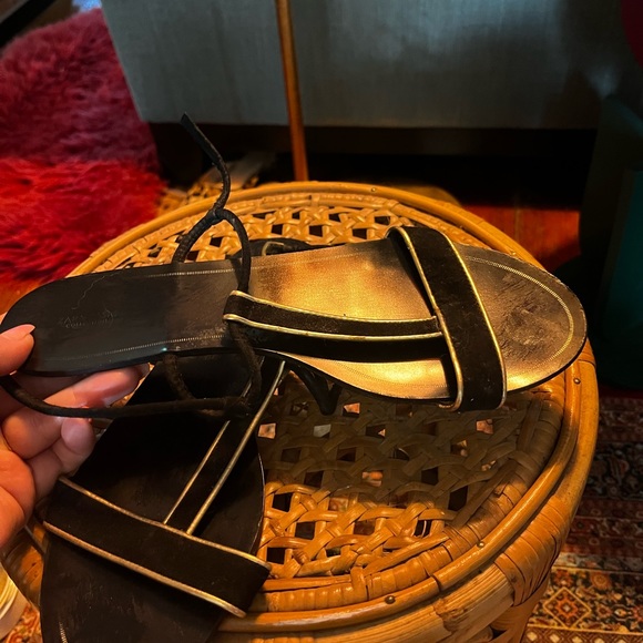 Zara Black and Gold Sandals - Picture 3 of 6